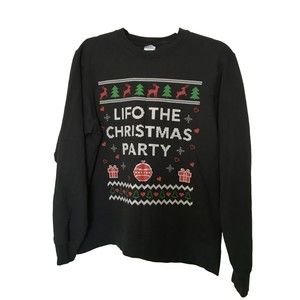 Ugly Christmas Sweatshirt Medium Black Lifo The Party Funny Accountant